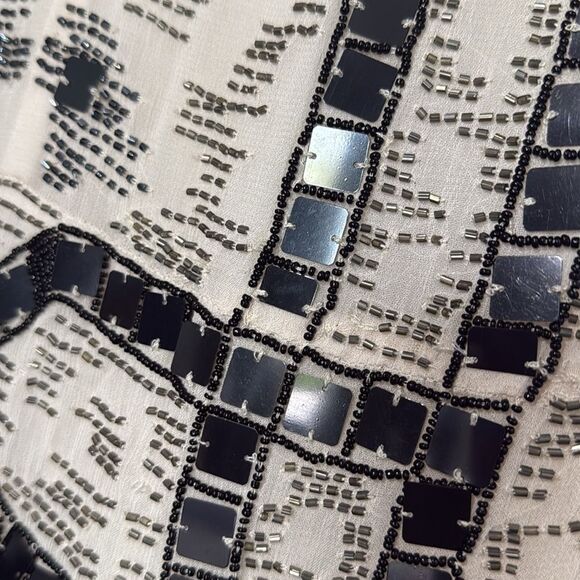 Free People Beaded Speakeasy Ivory Gatsby Mini Shift Dress Size 4 NWT - Picture 7 of 7